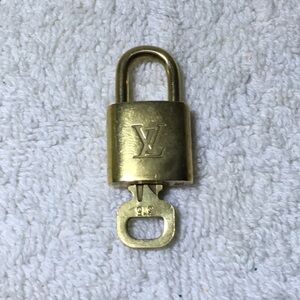Louis Vuitton Brass '315' Padlock in Goldtone with Goldtone Key